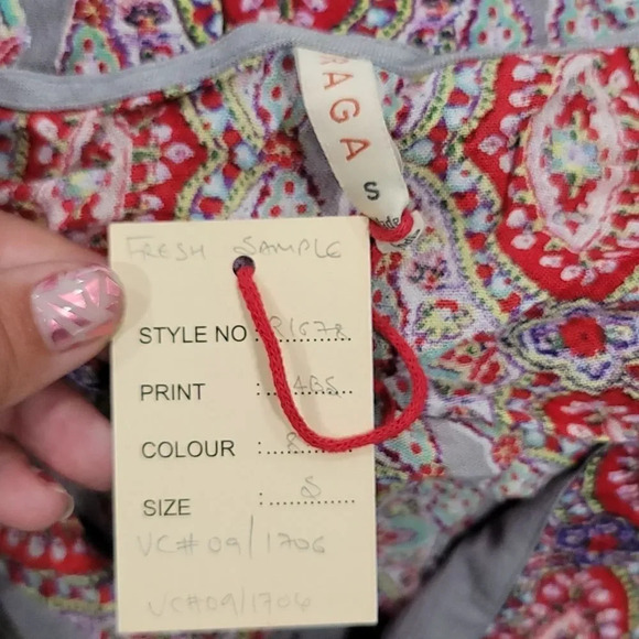 Raga Multi Color Button Vneck with 3/4 sleeve mini dress - Picture 7 of 9